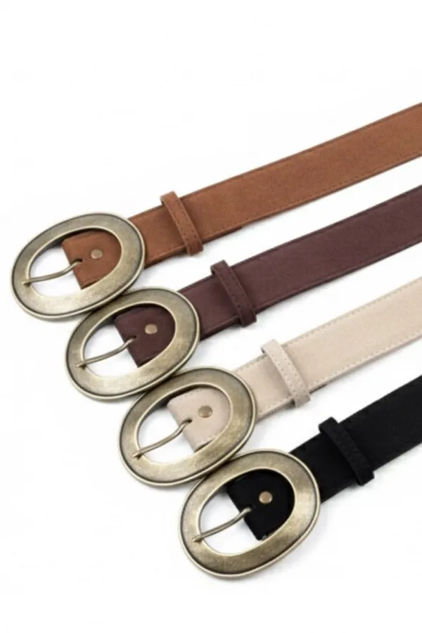 Ceinture femme en daim style vintage avec boucle