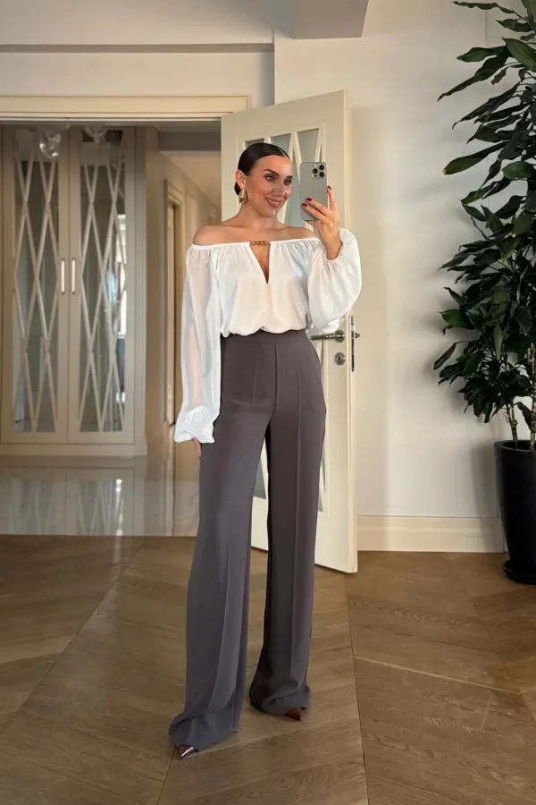 Bisiklet Yaka Uzun Kollu Bluz