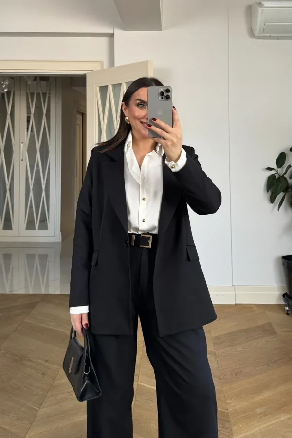 Tek Düğmeli Blazer Kadın Ceket