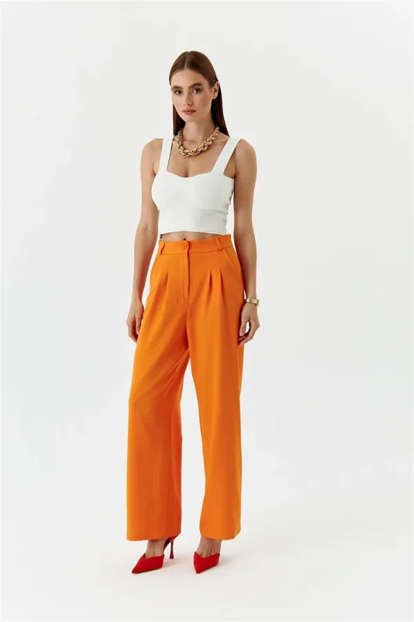 Women's High-Waisted Palazzo Pants with Darts