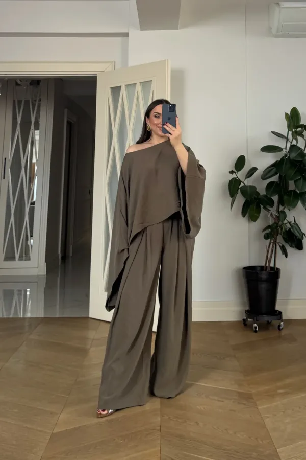 Pelerin Bluz Pantolon Kadın Takım