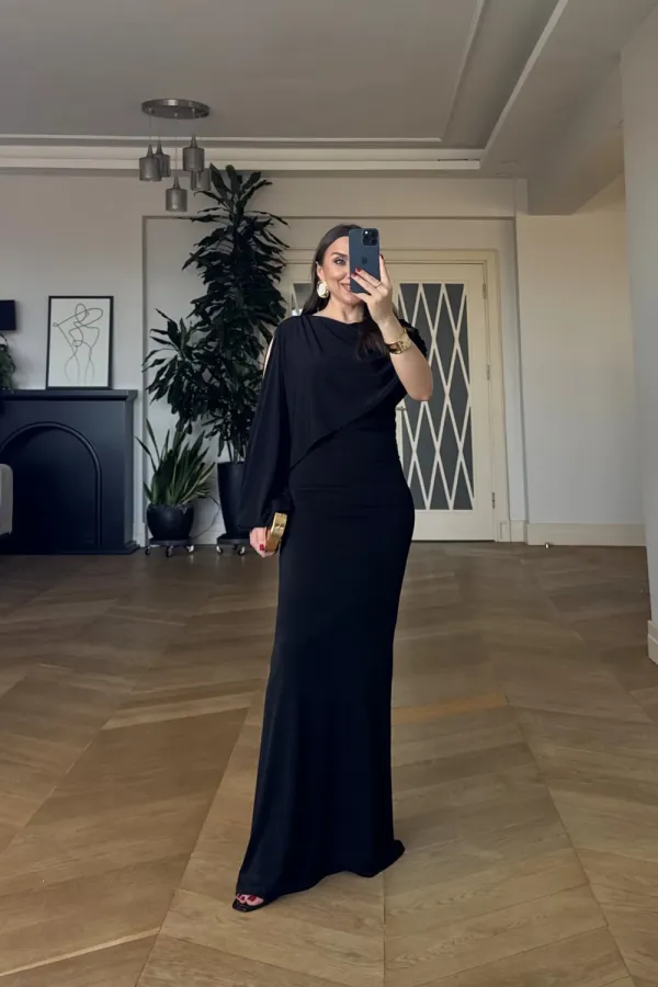 One-Sleeve Cutout Long Dress One-Sleeve Cutout Long Dress