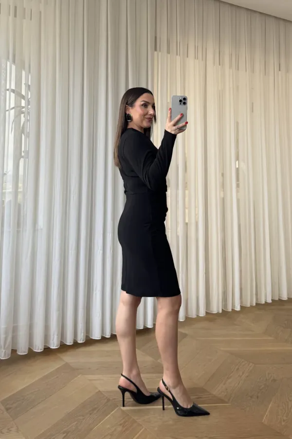 Wrap Neck Mini Dress