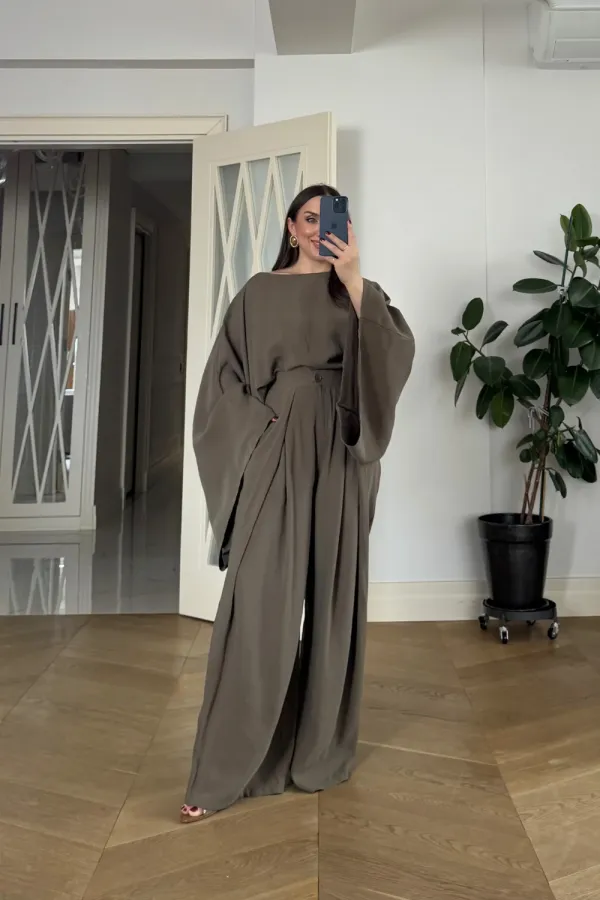 Pelerin Bluz Pantolon Kadın Takım