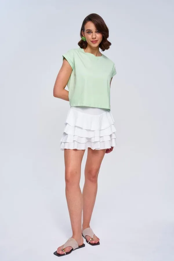 Volanlı Mini Kadın Etek