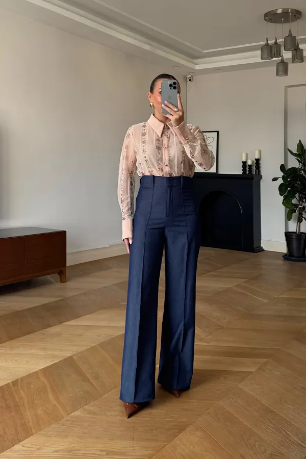 Transparan Tül Kadın Gömlek