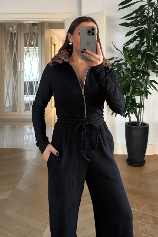 Suni Kürk Detaylı Fermuarlı Bluz