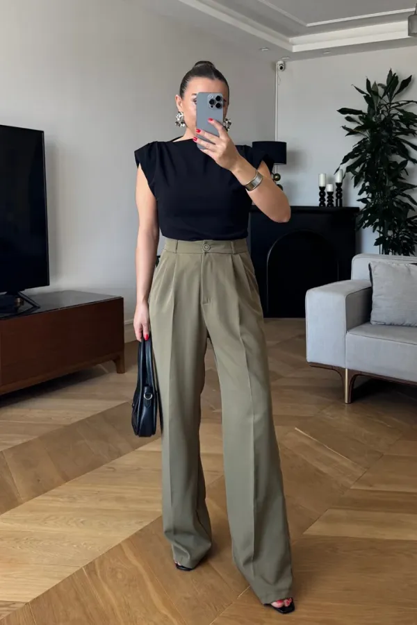 Yüksek Bel Palazzo Kadın Pantolon