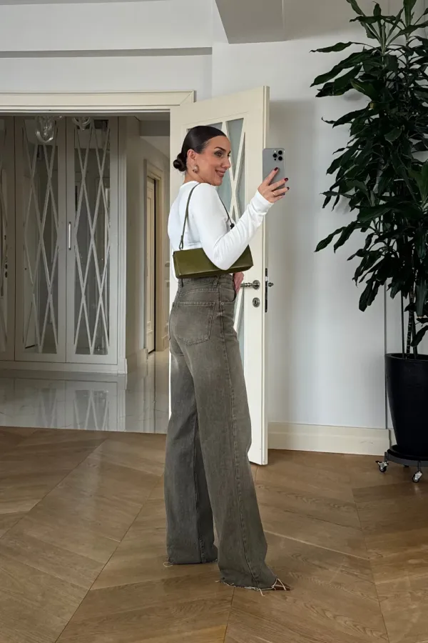 Yüksek Bel Straıght Denim Kadın Pantolon