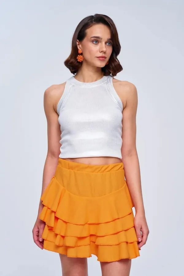 Volanlı Mini Kadın Etek