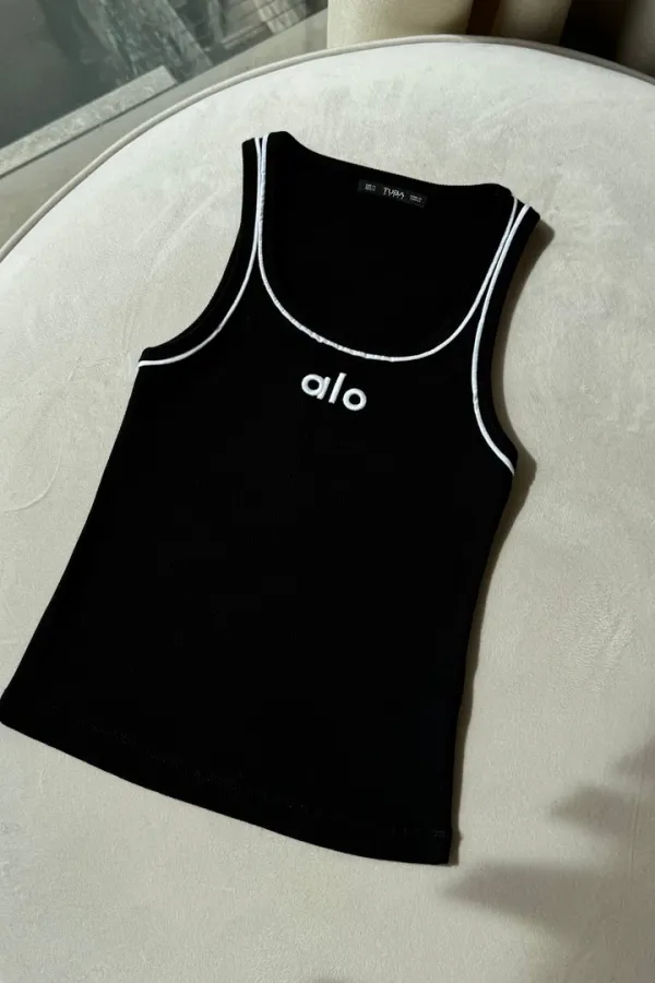 Débardeur brodé à col en U pour femme