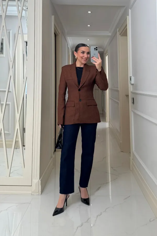 Veste blazer moulante pour femme