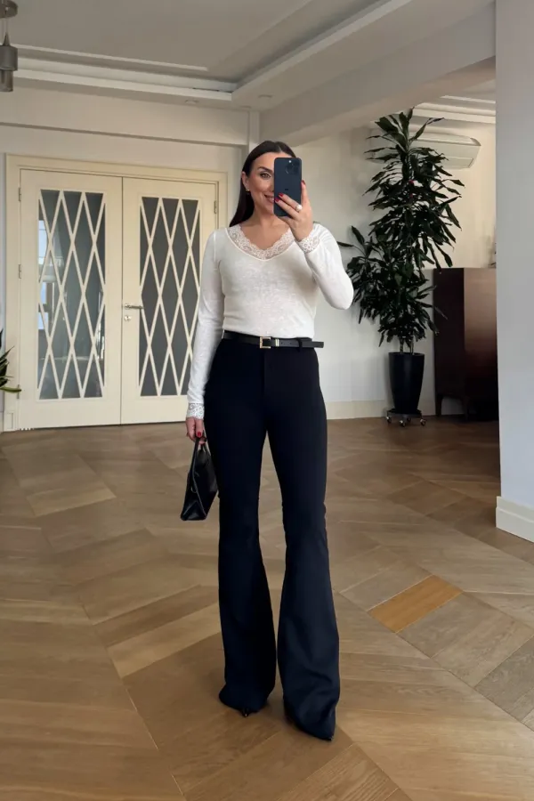 Women's Wide-Leg Trousers with Belt Women's Wide-Leg Trousers with Belt