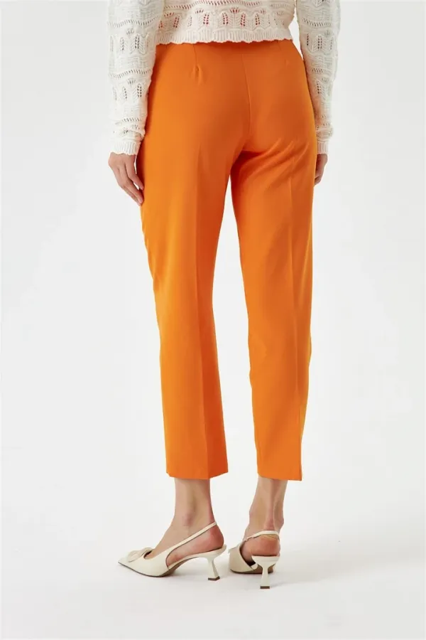 Yüksek Bel Flatolu Kadın Pantolon