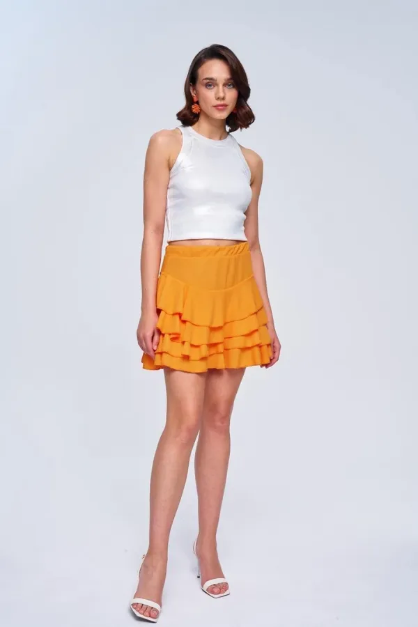 Volanlı Mini Kadın Etek
