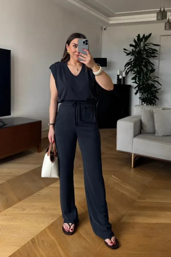 Modal V Yaka İkili Kadın Takım