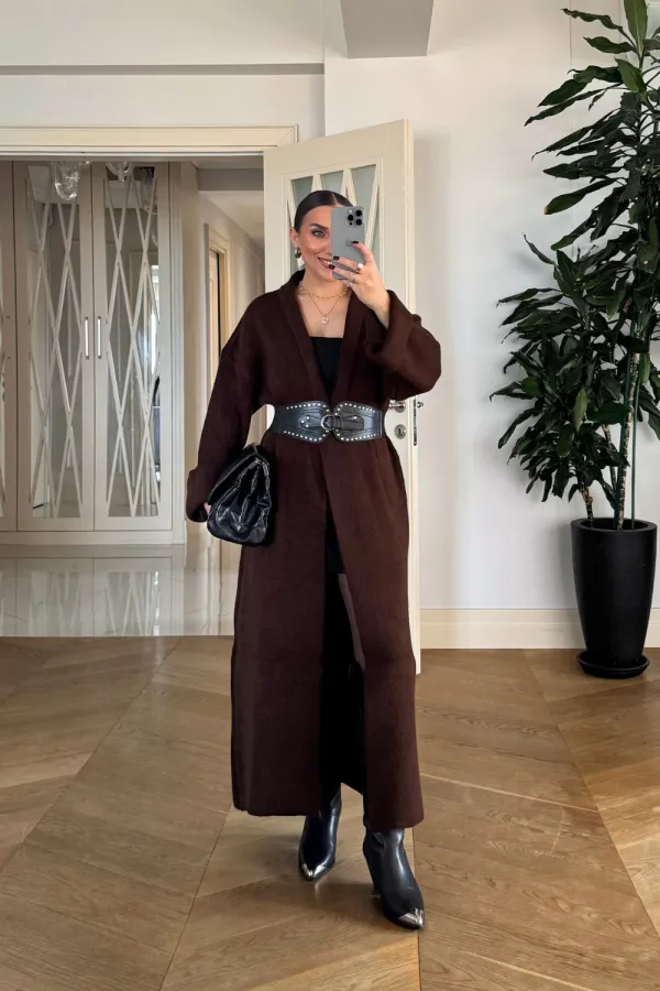 Şal Yaka Uzun Kadın Hırka