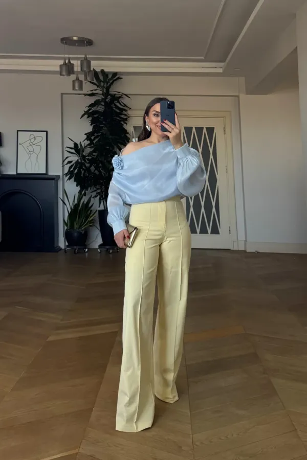 Straight Cut Ribbed Women's Trousers Straight Cut Ribbed Women's Trousers