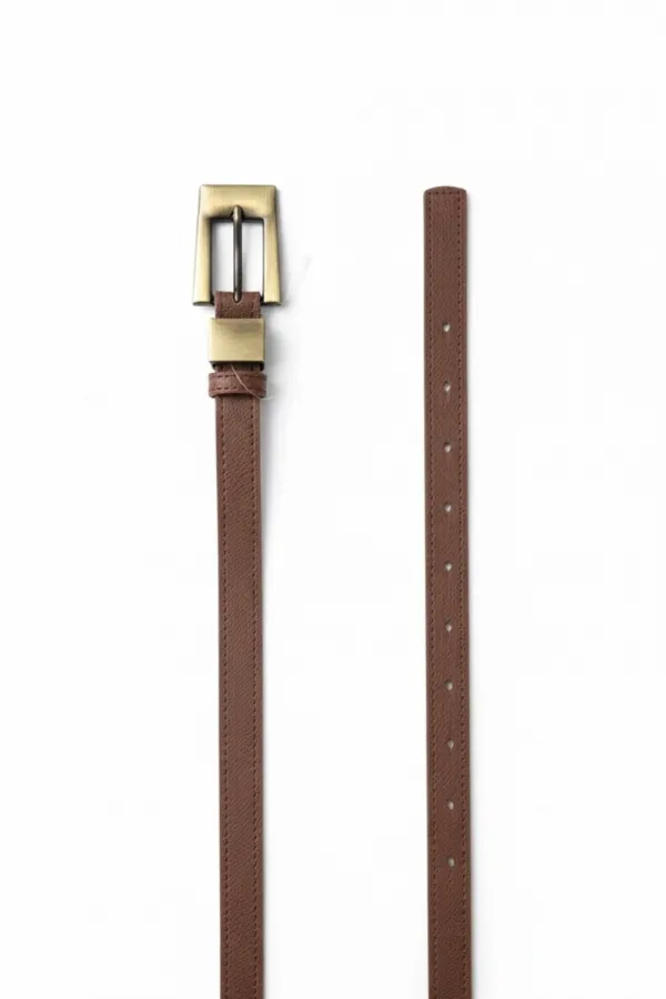 Suni Deri Eskitme Tokalı Kadın Kemer