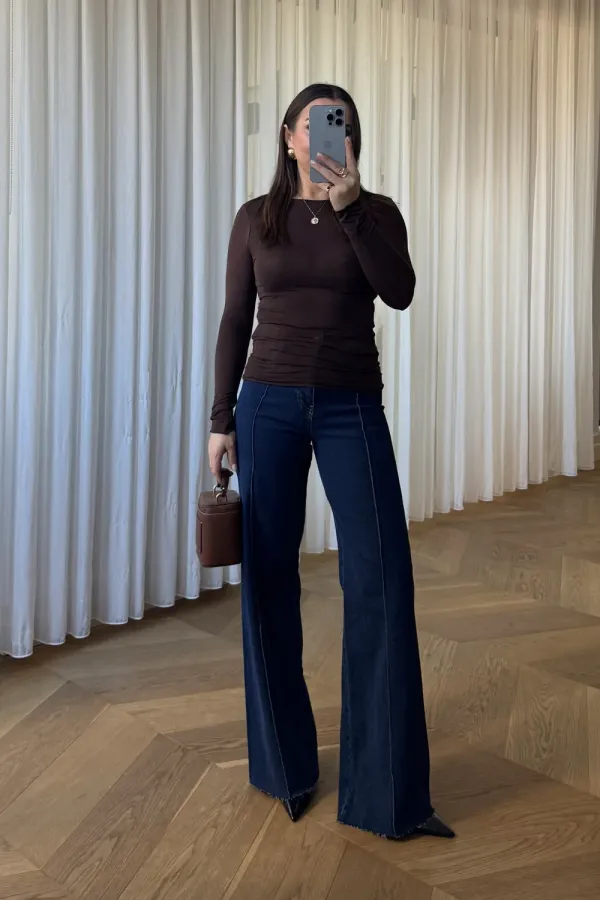 T-shirt à manches longues et col bateau