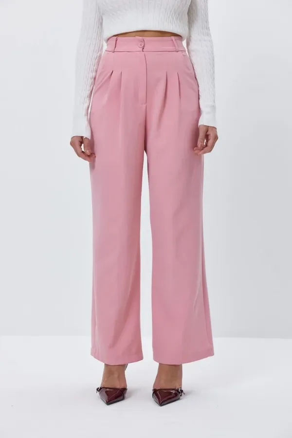 Pensli Yüksek Bel Palazzo Kadın Pantolon