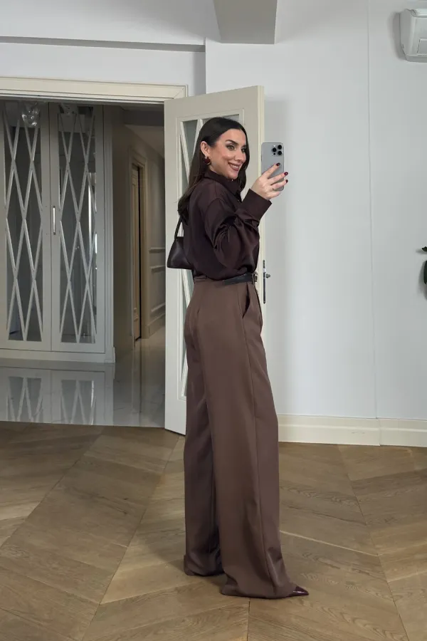 Pileli Palazzo Kadın Pantolon