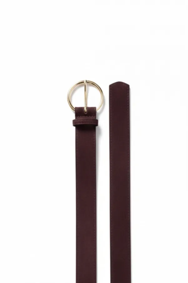 Ceinture en suédine pour femme avec boucle ronde