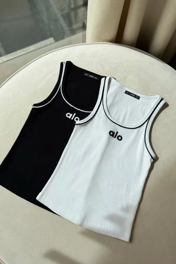 Débardeur brodé à col en U pour femme