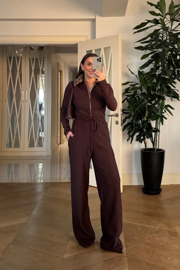 Beli Lastikli Fitilli Kadın Pantolon