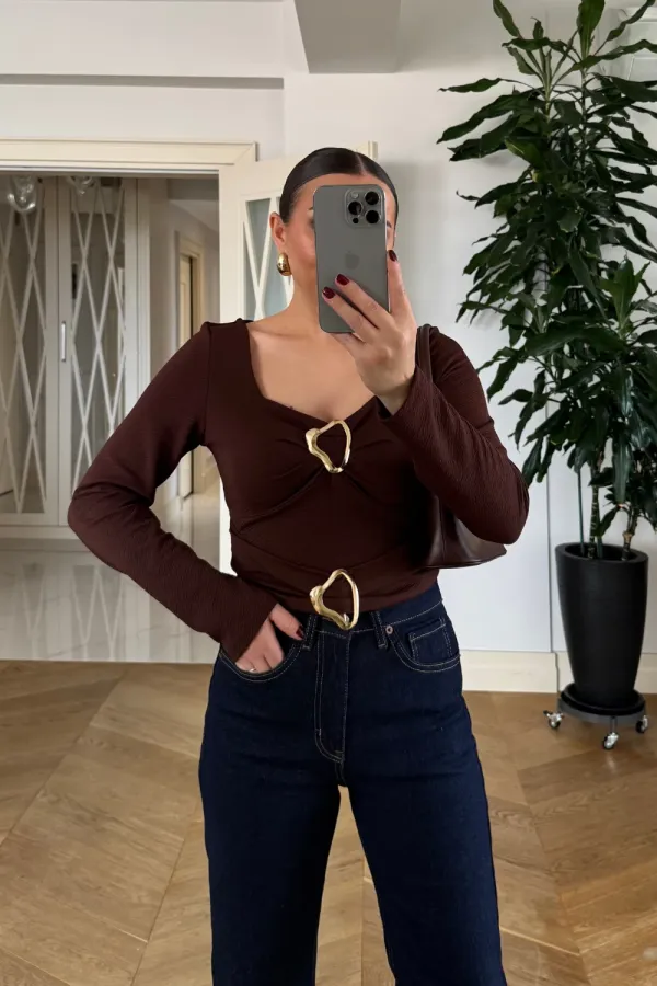 Tokalı Uzun Kollu Bluz