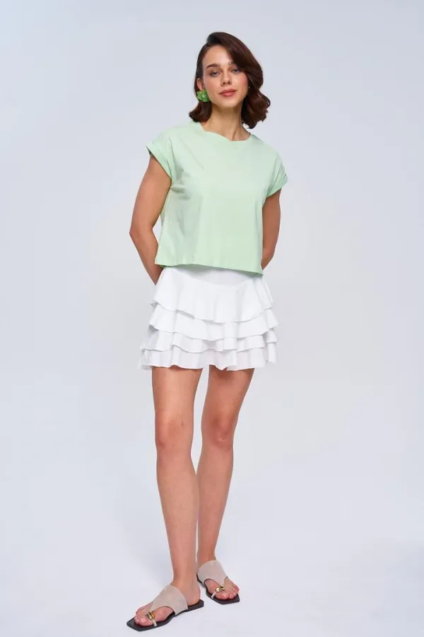 Volanlı Mini Kadın Etek