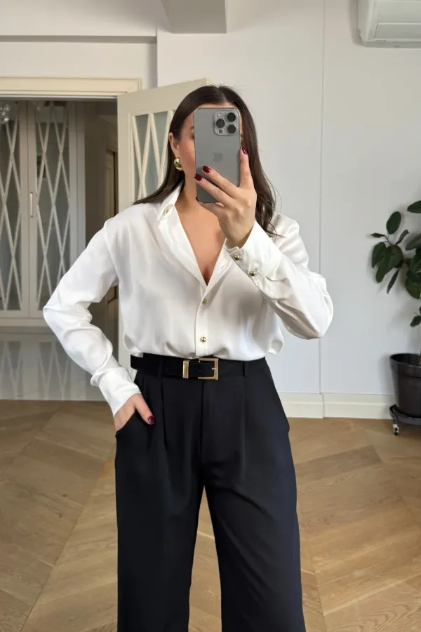 Pileli Palazzo Kadın Pantolon