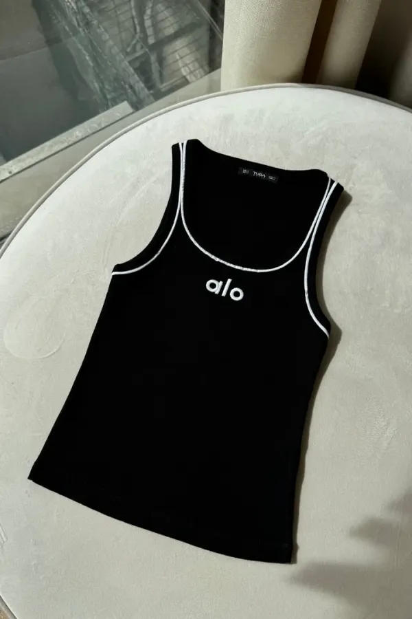 Débardeur brodé à col en U pour femme