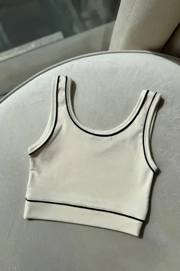 Kalp Yaka Askılı Crop