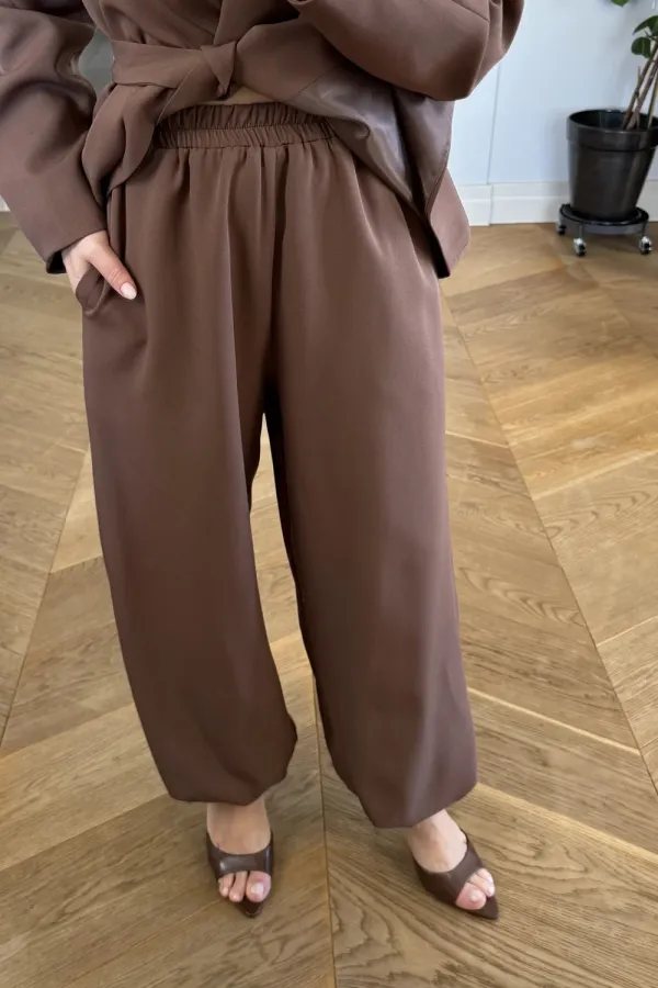 Kuşaklı Ceket Pantolon Kadın Takım