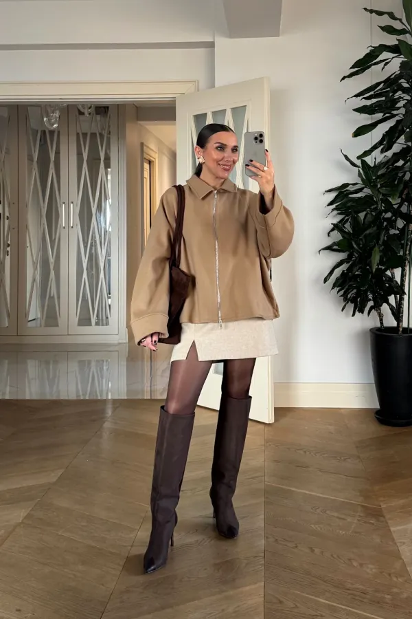 Veste en cachemire zippée pour femme