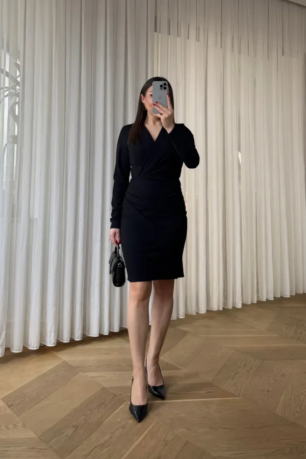 Wrap Neck Mini Dress