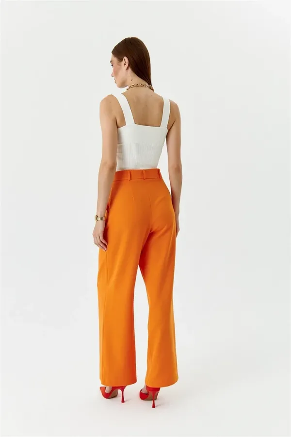 Women's High-Waisted Palazzo Pants with Darts