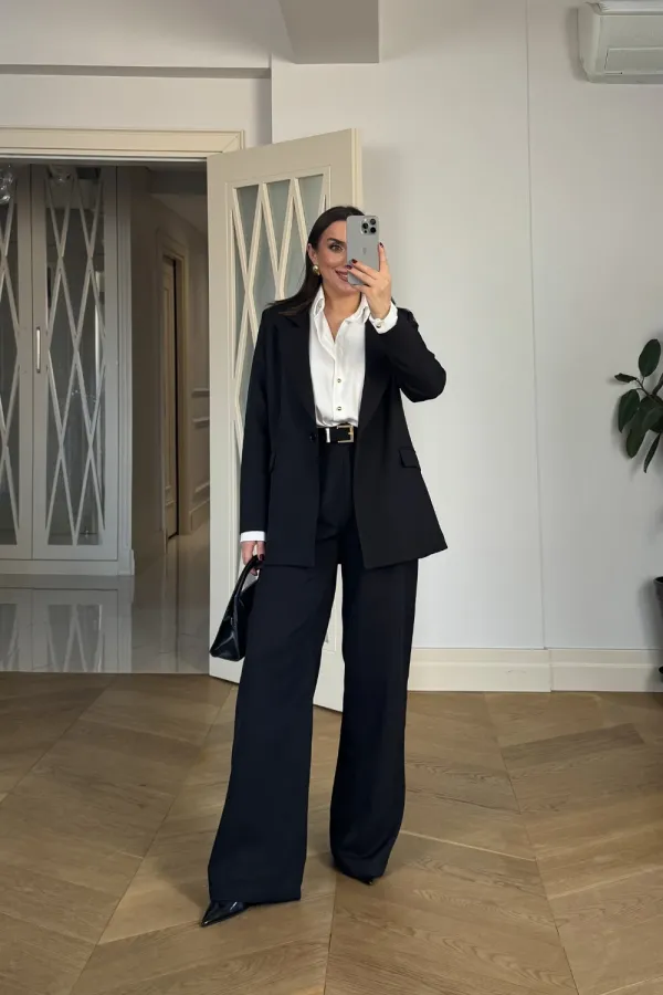 Pileli Palazzo Kadın Pantolon