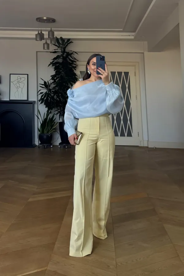 Straight Cut Ribbed Women's Trousers Straight Cut Ribbed Women's Trousers