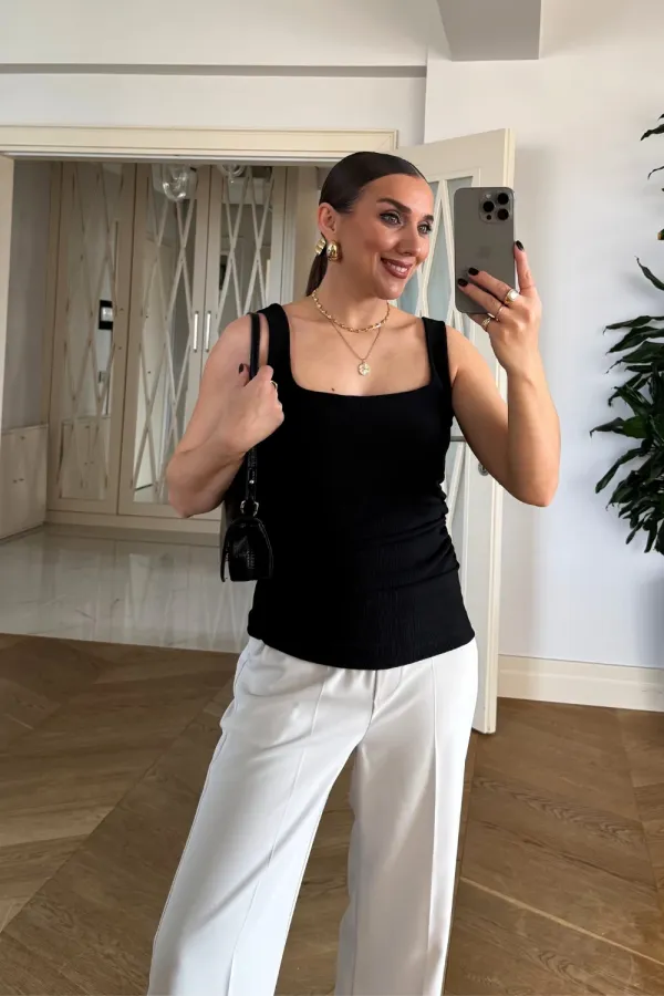 Askılı Büzgü Detaylı Kadın Atlet