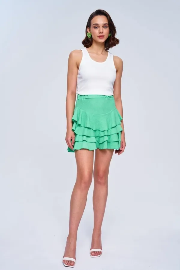 Volanlı Mini Kadın Etek