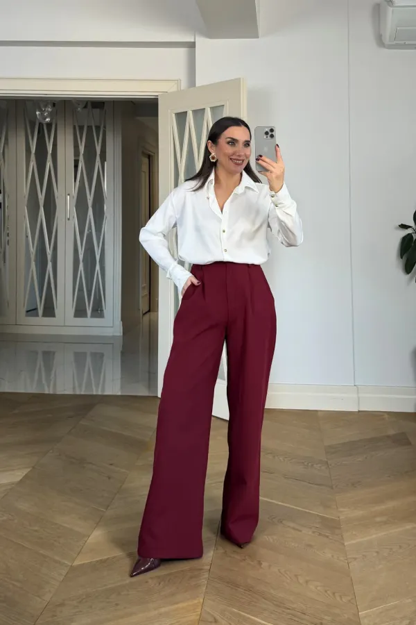 Pleated Palazzo Women's Trousers