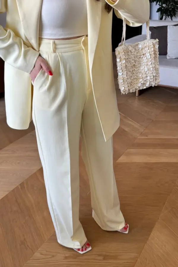 Pantalon palazzo taille haute pour femmes