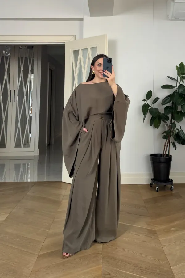 Pelerin Bluz Pantolon Kadın Takım