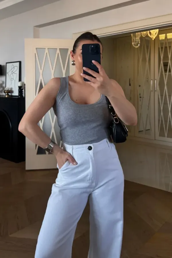 U Yaka Fitilli Kadın Atlet