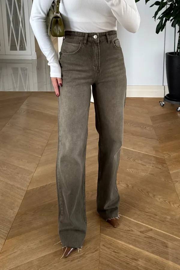 Yüksek Bel Straıght Denim Kadın Pantolon
