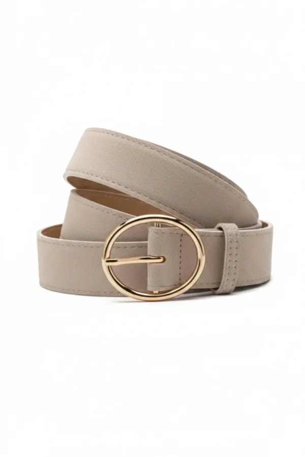 Yuvarlak Tokalı Suni Süet Kadın Kemer