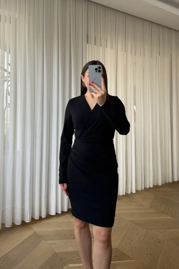 Wrap Neck Mini Dress