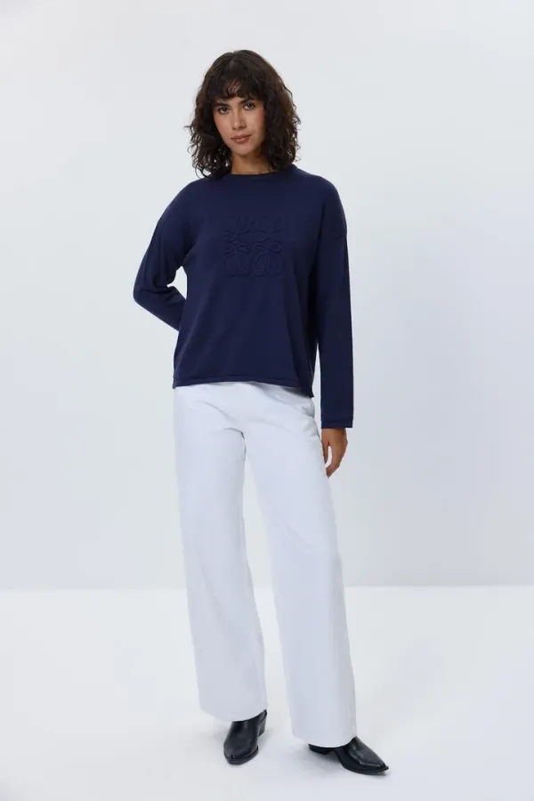 Bisiklet Yaka Basic Düşük Omuz Triko Kadın Kazak